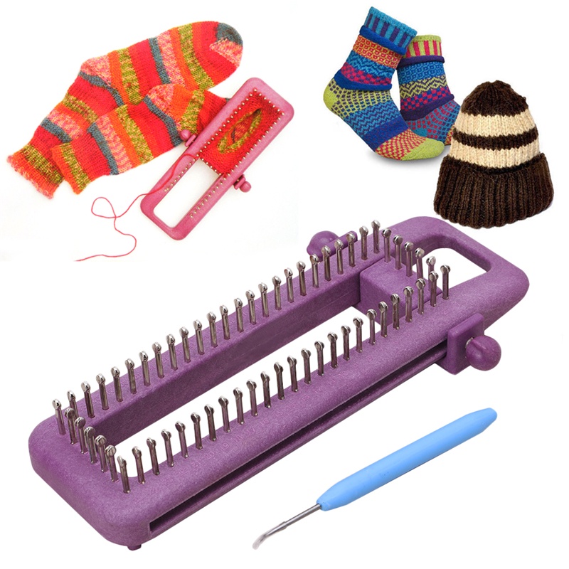Bộ Dụng Cụ Đan Vớ / Mũ / Khăn Choàng DIY Bằng Nhựa Có Thể Điều Chỉnh