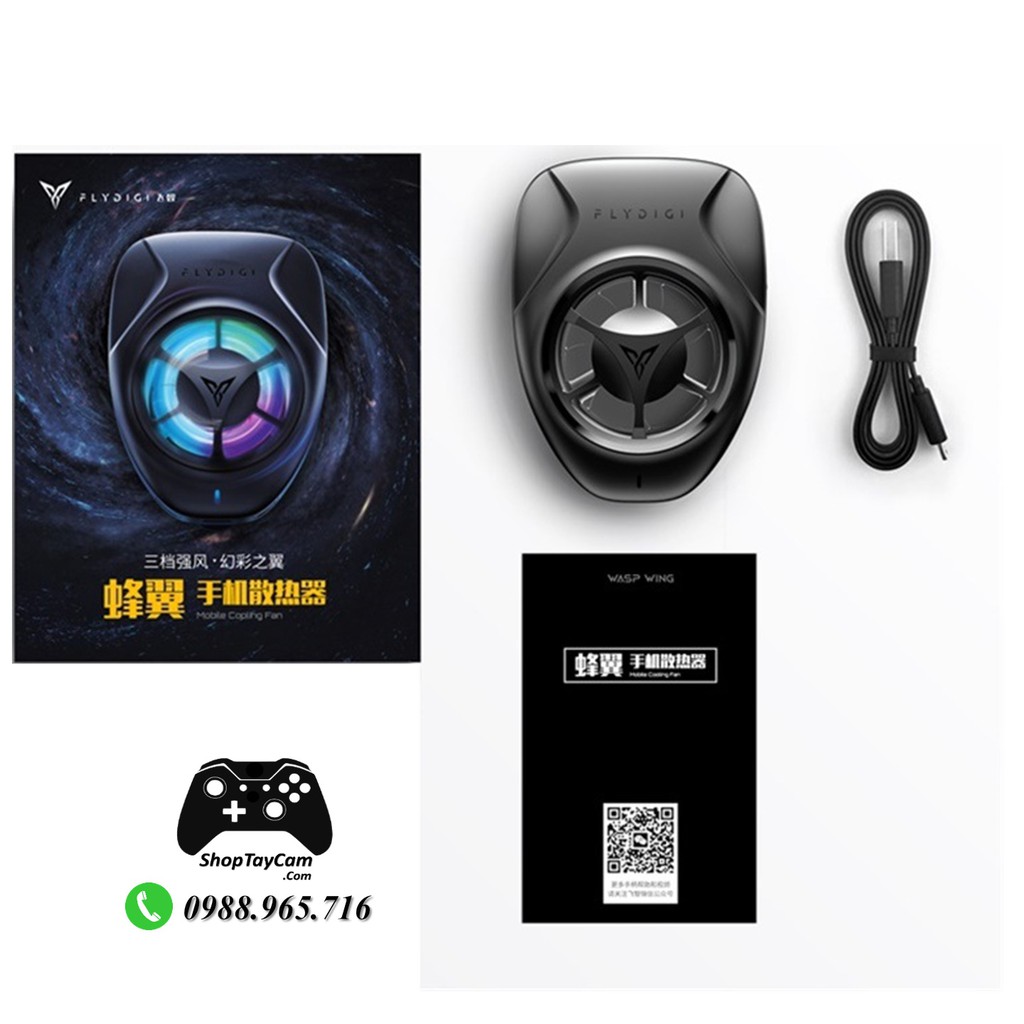 FLYDIGI Wasp Wing | Quạt Tản Nhiệt Gaming Cho điện thoại Flydigi Siêu mát, LED RGB Siêu Ngầu [HÀNG CHÍNH HÃNG]