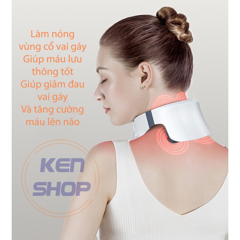 [Freeship + Bảo hành] Máy massage cổ vai gáy PK-718, châm cứu, làm nóng, điều khiển từ xa, 6 chức năng, 18 mức cường độ