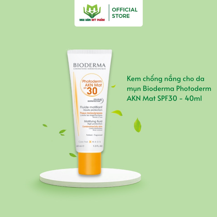 Kem chống nắng cho da mụn Bioderma Photoderm AKN Mat SPF30 - 40ml