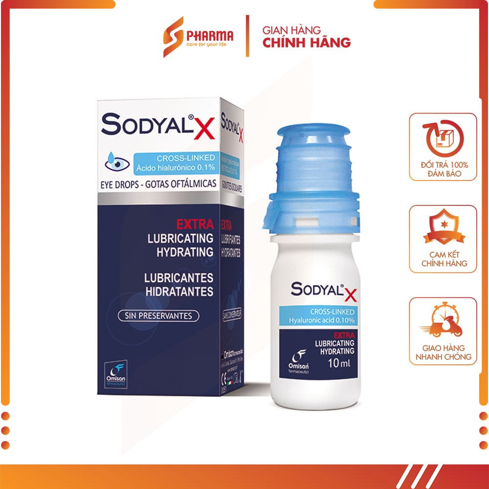 Nước mắt nhân tạo Sodyal X – Dưỡng ẩm độ 3 - Không chất bảo quản - Italia [Lọ 10ml]