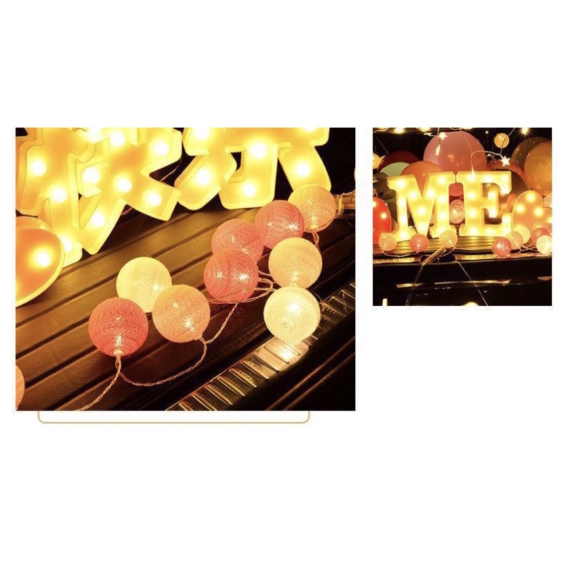 Dây Đèn LED Gồm 20 Bóng Nhiều Màu Đẹp Dài 2m2 Trang Trí Bền Đẹp