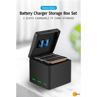 Hộp sạc Telesin Sạc 3 pin DJI Osmo Action