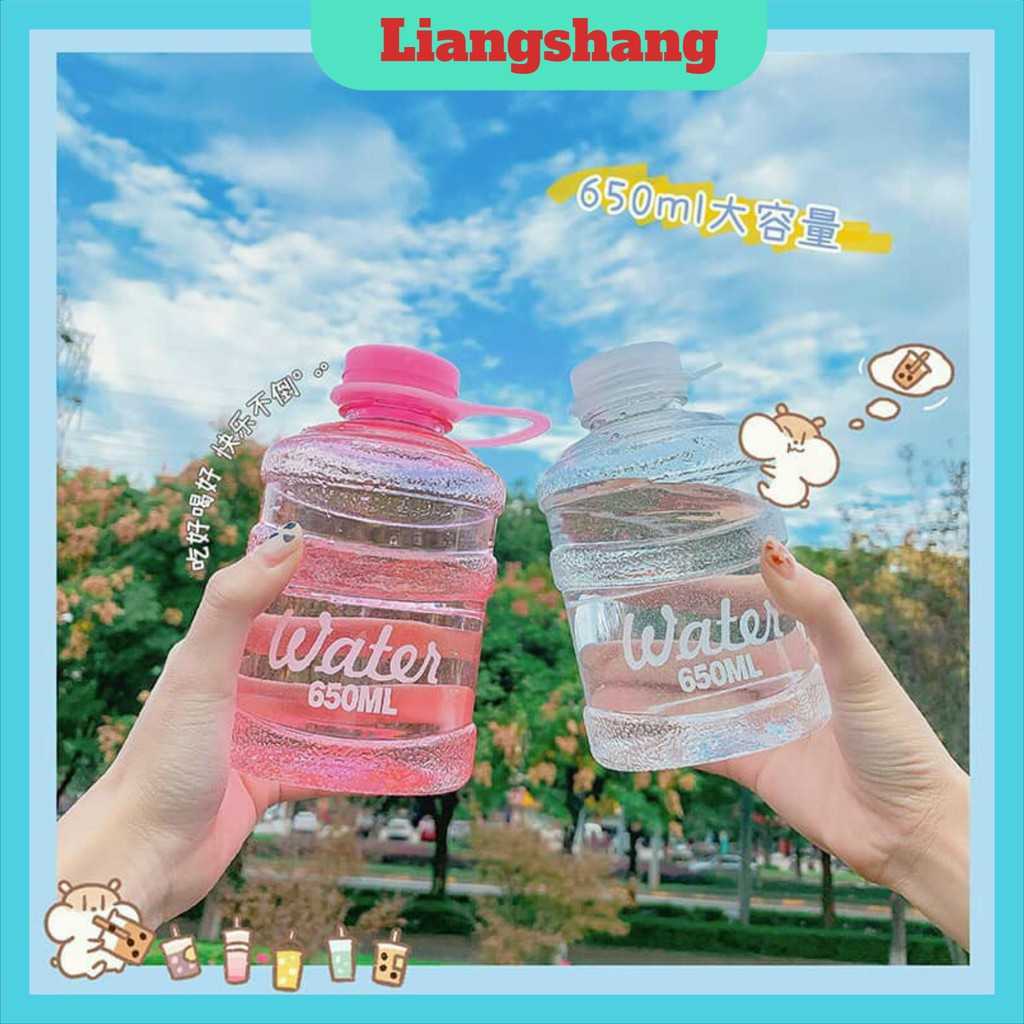 Bình đựng nước nhựa trong Water có quai cầm 650ml🍁FREESHIP🍁bình nước đi học, đi chơi, bình nước | BigBuy360 - bigbuy360.vn