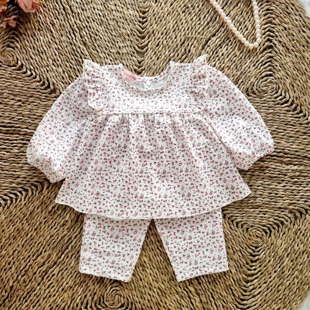 Bộ hoa nhí tay cánh tiên dễ thương cho bé❤️FREESHIP❤️Đồ bộ bé gái từ 3kg-18kg chất thô cara