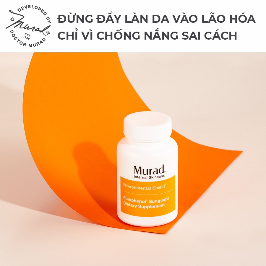 Viên Uống Chống Nắng Nội Sinh, Chống Oxy Hóa, Làm Khỏe Da Murad Pomphenol Sunguard Dietary Supplement (60 viên)