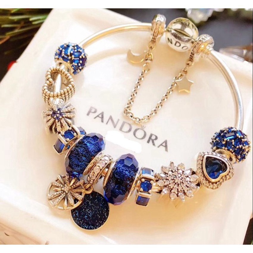 Set Pandora silver plated bracelet with new A3 fashion charm charm