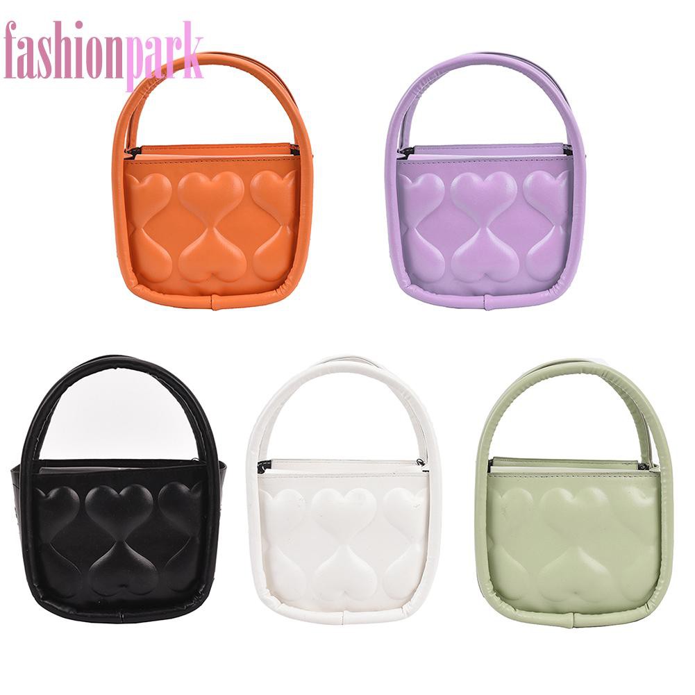 (FAS)Fashion Women Love Embossing Pure Color PU Shoulder Bag Chain Small Handbag