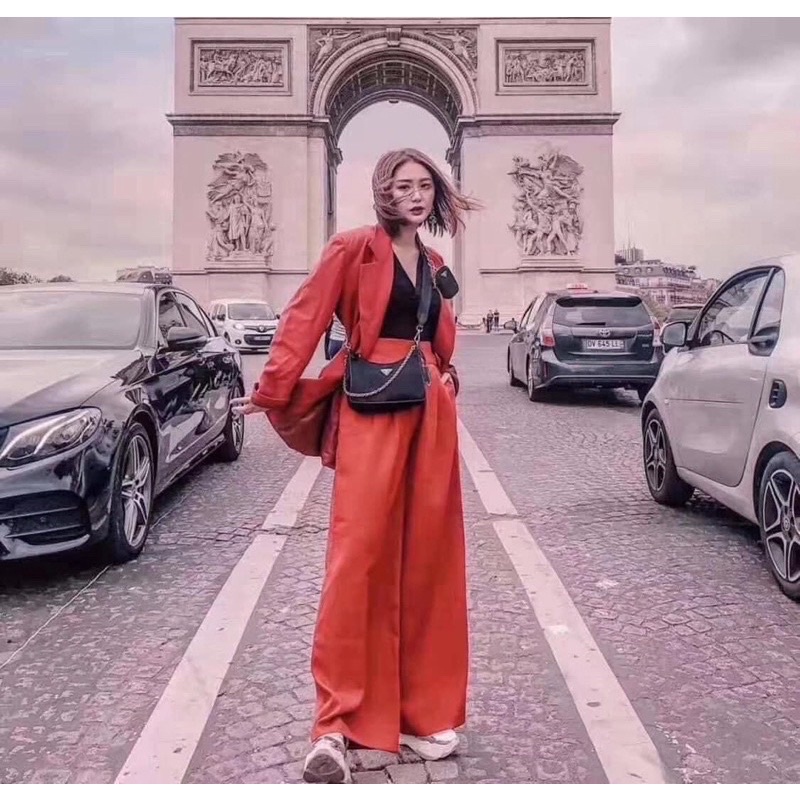 Set Túi Pradaa Kèm Ví Nhỏ, Túi Xách Nữ Đeo Chéo Thời Trang