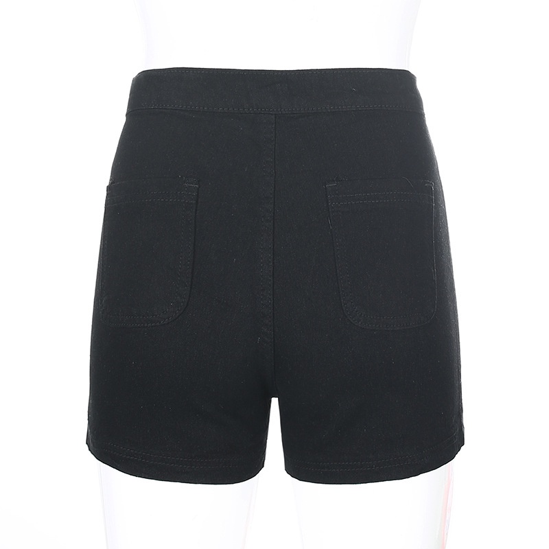 DUNEA Quần Short Jeans Lưng Cao Màu Sắc Đơn Giản Quyến Rũ Cho Nữ