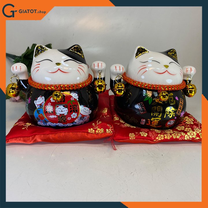 Mèo thần tài may mắn Maneki Neko 10cm kiêm hũ tiết kiệm (ngẫu nhiên)