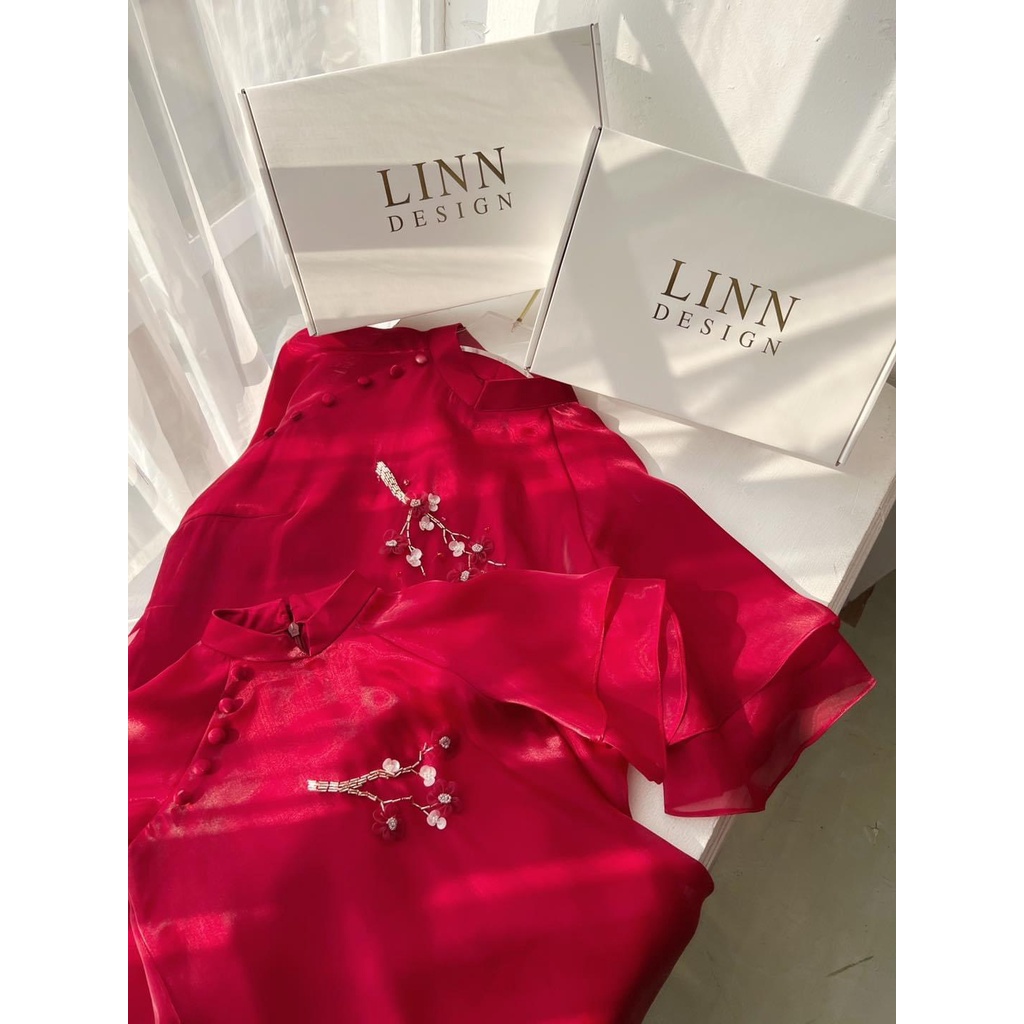 , Áo Dài  Cách Tân Voon Tơ Óng  4 Tà May Sẵn