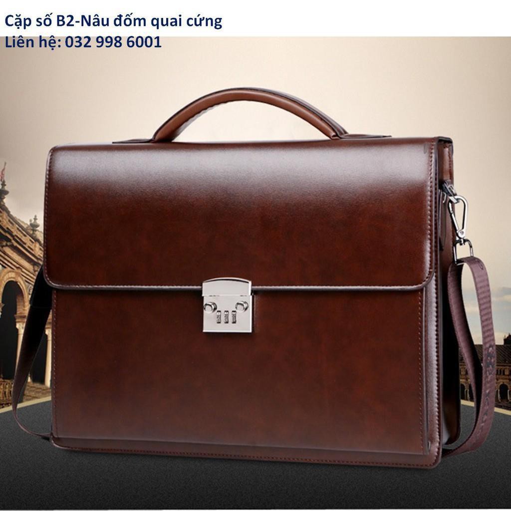 Cặp da khóa số nam siêu bền B2 nâu