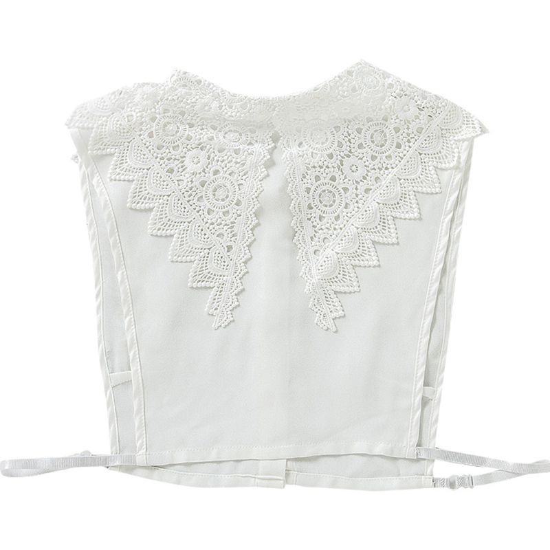 Yoi Cổ Áo Giả Ren Hoa Rỗng Cài Nút Có Thể Tháo Rời Cho Nữ Lap