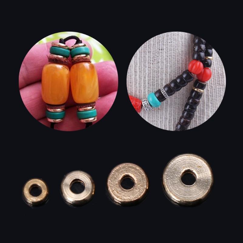 Set 100 Hạt Kim Loại Phẳng Trơn Mượt Làm Trang Sức Diy