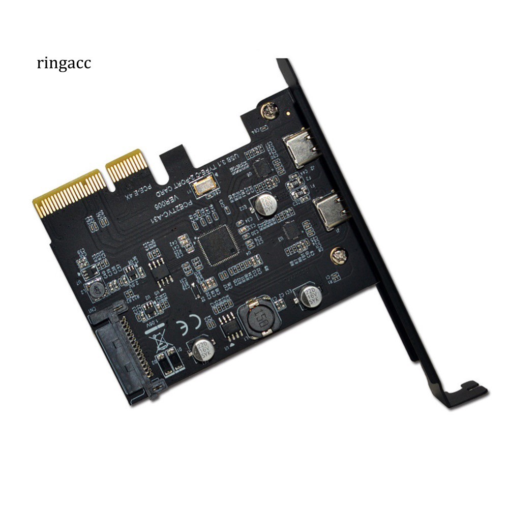 Card chuyển đổi mở rộng 10Gbps PCI Express X4 X8 X16 PCI-E sang 2 cổng USB 3.1 Type-C