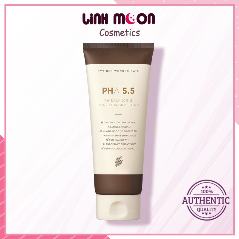 [Mã SKAMPUSH11 giảm 10% đơn 200k] Sữa Rửa Mặt - Byvibes Wonder Bath PHA 5.5 PH Balancing PHA Cleansing Foam
