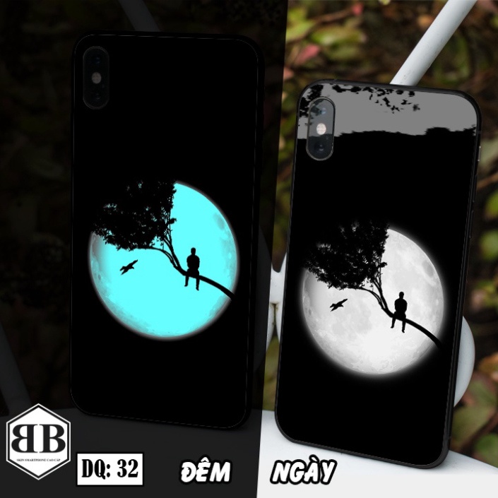 Ốp lưng kính Dạ Quang Iphone X / iphone XS / XS MAX phát sáng trong đêm đẹp mê luôn