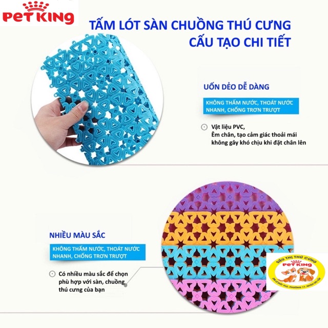Tấm lót sàn Chuồng Chó, Mèo bằng nhựa nhiều màu bằng nhựa PVC 20x30cm