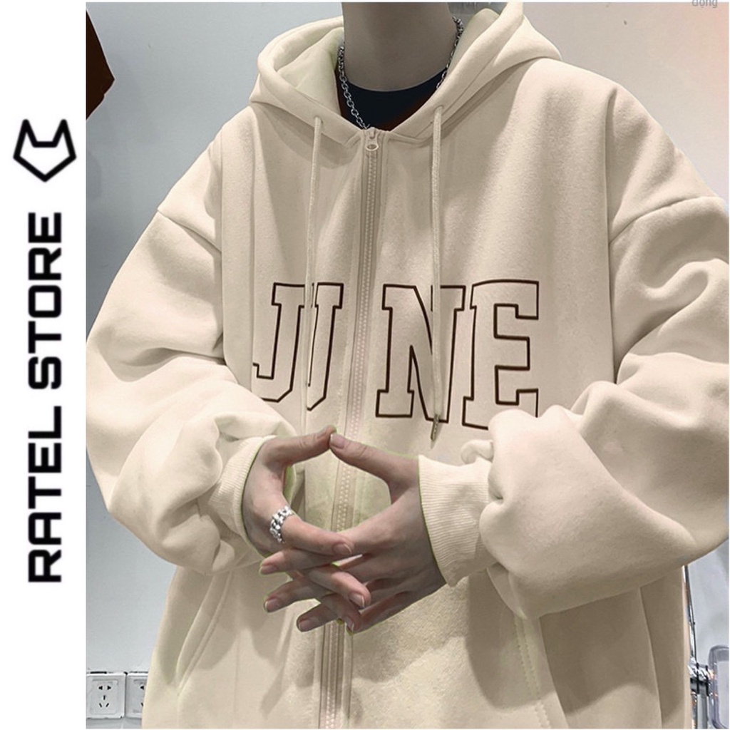 Áo Khoác Local Brand Jacket Hoodie Zip Nỉ Thu Đông Nam Nữ JUNE Unisex Form Rộng