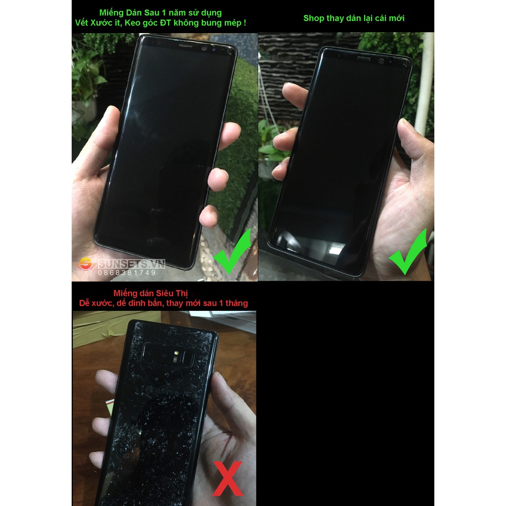 Miếng dán màn hình Samsung Note 9/ Note 8/ Note 10+/ S20 Ultra