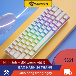 Máy tính không dây bàn phím cơ leaven k28 led rgb hiệu ứng ánh sáng 61 phím bàn phím chơi game văn phòng