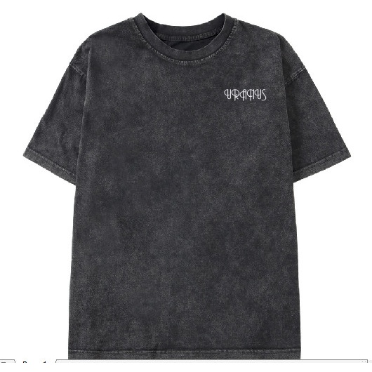 Áo thun wash xám lavie en rose