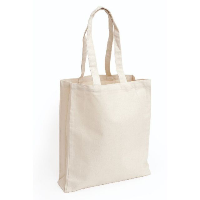 Túi vải tote nữ Canvas trơn trắng (không có khóa miệng) TT09