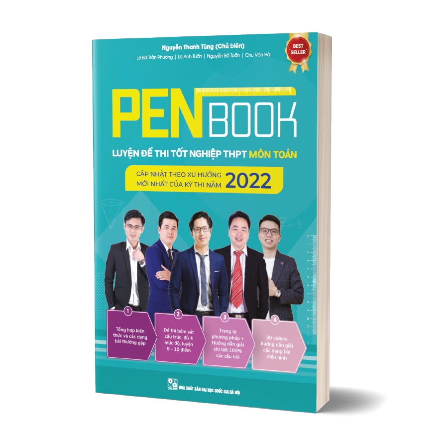 Sách - Combo khối D - PENBOOK Luyện đề thi Tốt nghiệp THPT 2022 - Bộ 3 môn Ngữ văn, Toán, Tiếng Anh