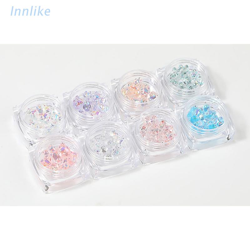 Bộ 6 Phụ Kiện Trang Trí Móng Tay Hình Gấu 3D Dễ Thương