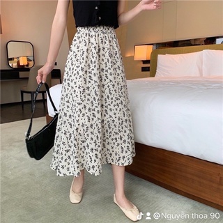 Chân váy xèo, chân váy hoa nhí free size