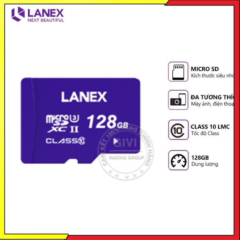 Thẻ nhớ Lanex 128GB micro sd, class 10, dung lượng thật, tương thích nhiều thiết bị