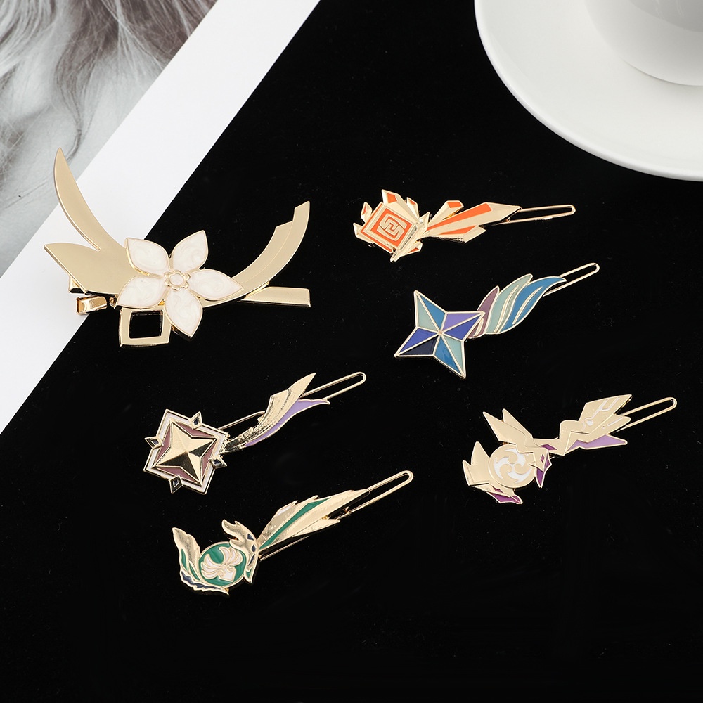 ✨Cổ Phiếu Sẵn Sàng ✨Bộ 6 Kẹp Tóc Phong Cách Game Genshin Dễ Thương