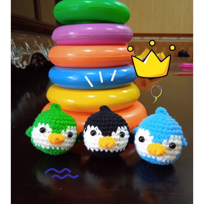 Crochet🐧Móc khoá hình chú chim cánh cụt bằng len