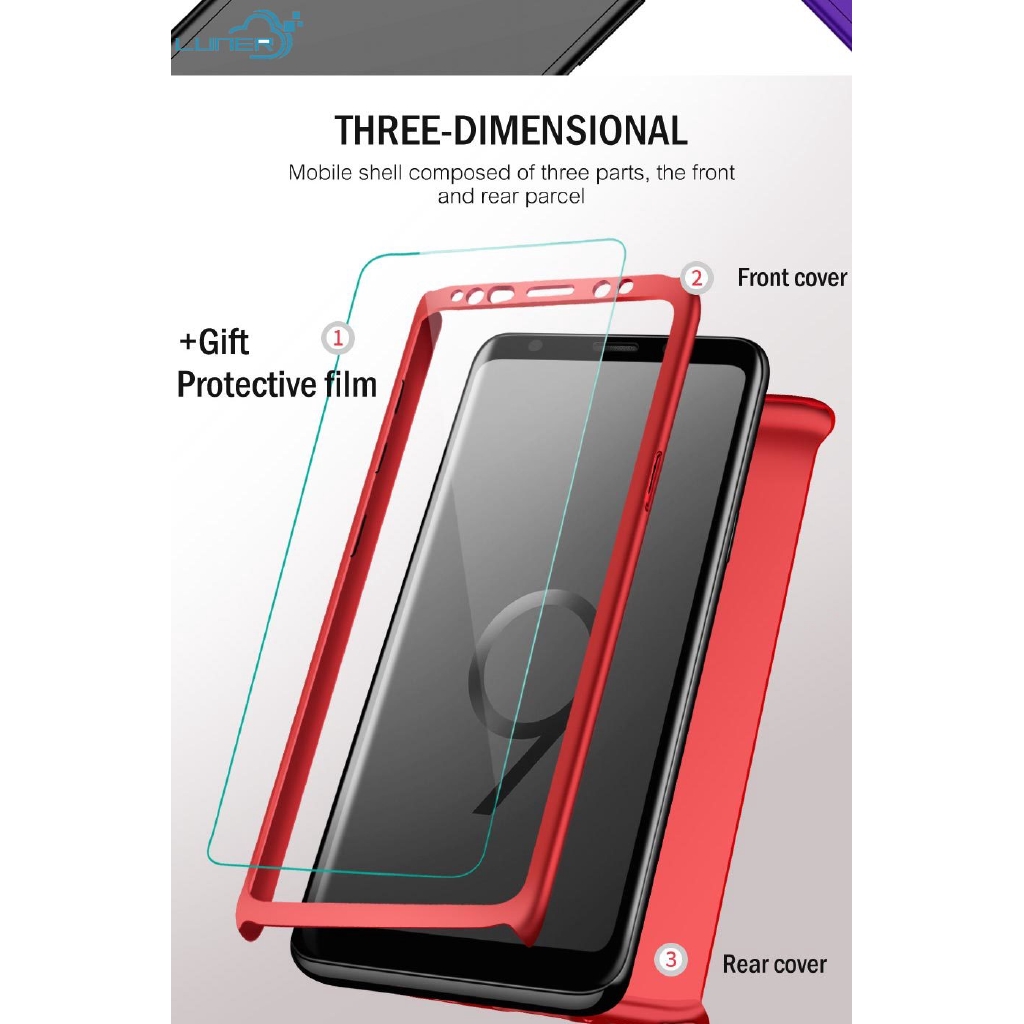Ốp điện thoại bảo vệ 360° siêu mỏng cho Samsung S6 S6 S6Edge S7 S7Edge S8 S8Plus S9 S9Plus
