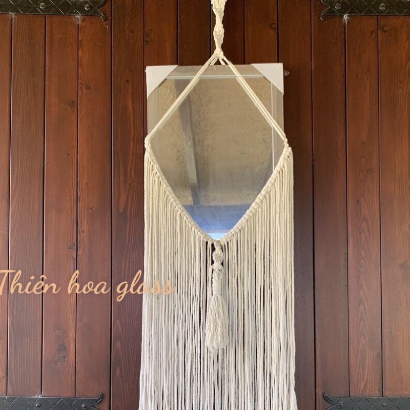 Bảo hành 1 đổi 1 -  Gương chữ nhật treo tường gương trang trí gương decor gương treo tường macrame