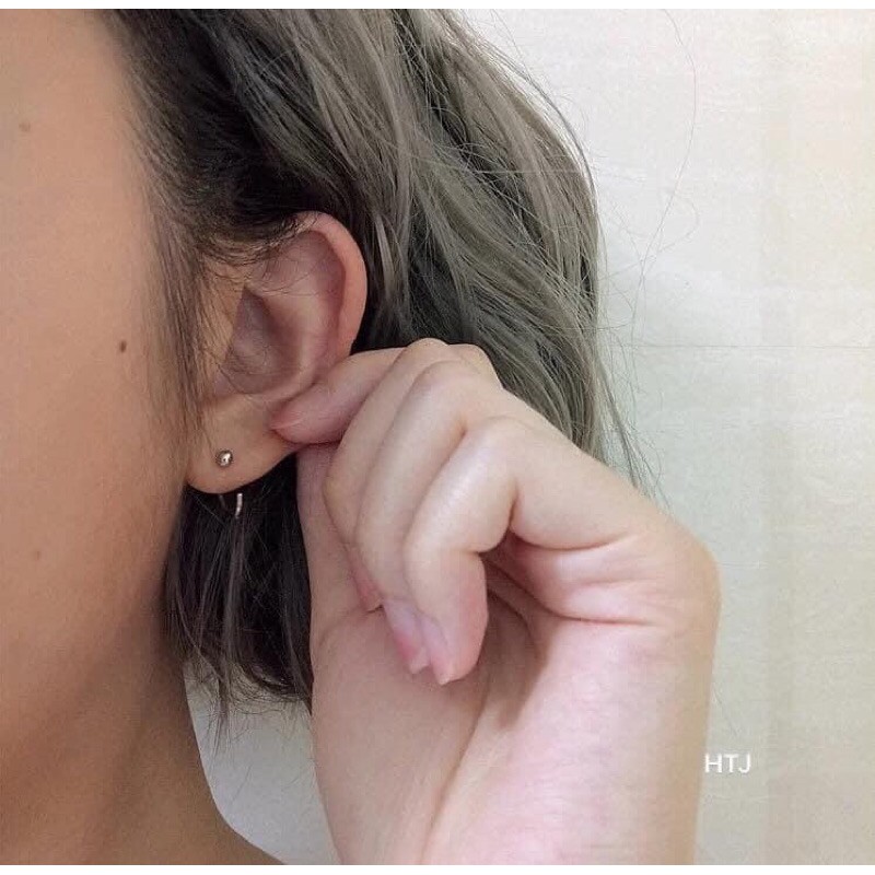 BÔNG TAI ĐINH DÁNG CONG CÁ TÍNH BẠC TA