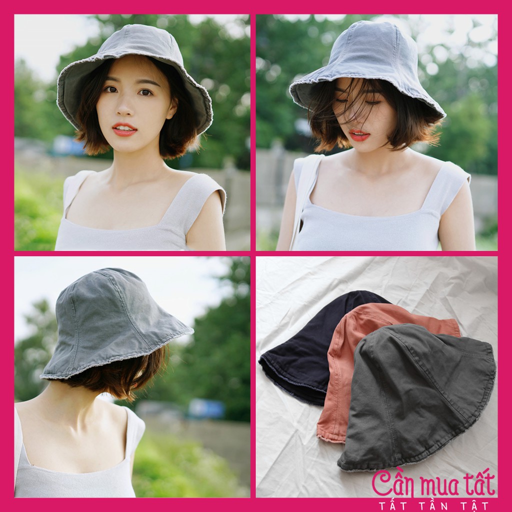 Mũ bucket nữ, nón bucket vải mềm MNBK10 Hàn Quốc cao cấp, mũ nón bucket xinh xắn 2021