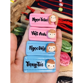 Móc Khoá Bảng Tên Đất Sét Handmade theo yêu cầu, thiết kế móc khoá nhóm, móc khoá đôi