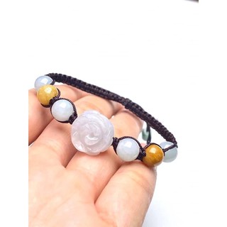 Vòng tay hoa mâu đơn ngọc tự nhiên tết dây