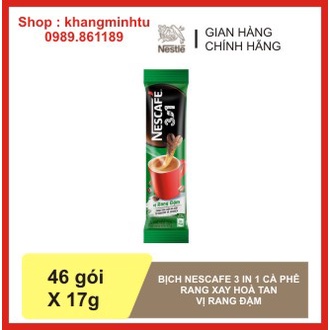 Cà phê rang xay hoà tan Nescafe 3in1 bịch 736g  màu xanh Nestle