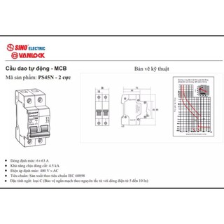 Cầu Dao Đôi SINO 40A-63A Bảo Vệ Quá Tải