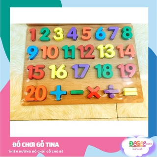 Đồ chơi giáo dục tina, bảng chữ số cho bé bộ đồ chơi gỗ học montessori trí tuệ