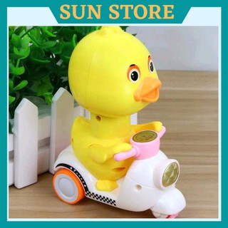 Đồ chơi vịt chạy xe vespa cót nhấn siêu xịn dành cho bé