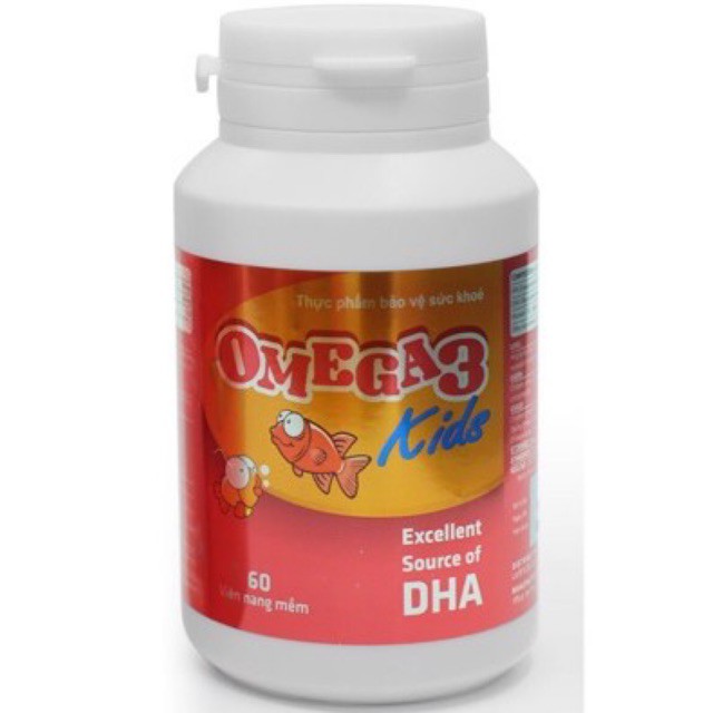 Dầu cá Omega3 Kids hỗ trợ tăng cường thị lực, phát triển não bộ ở trẻ (Lọ 60 viên)
