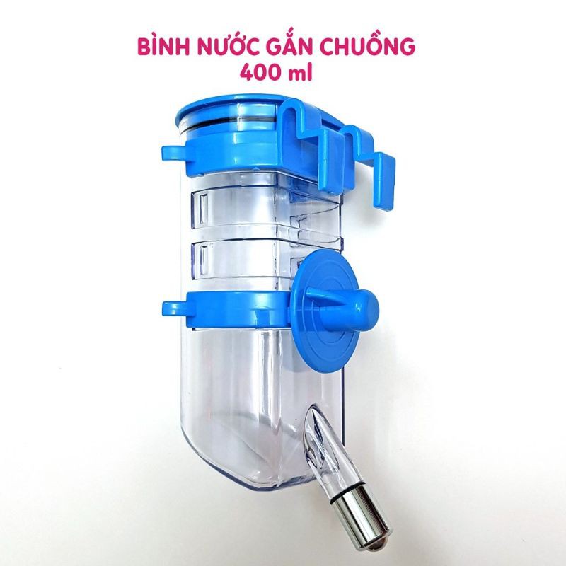 Bình nước gắn chuồng cho mèo, chó, thú cưng, tự động, không dò - Loại 400ml - Bền