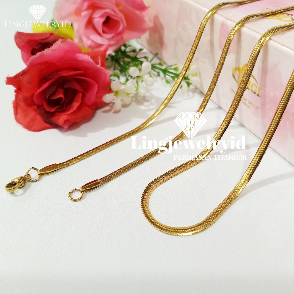 Dây Chuyền Mặt Hình Rắn Bằng Thép Không Gỉ 316L ((45cm) 60cm) Màu Vàng Hồng/Vàng Hồng Cho Nam Và Nữ