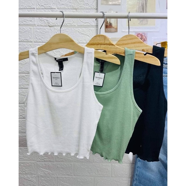 Áo thun ba lỗ chất gân form croptop 3 màu vnxkf21