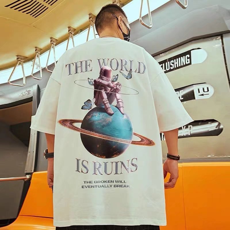 Áo Thun Tay Ngắn Dáng Rộng In Họa Tiết Thời Trang Mùa Hè Mới Cho Nam size M-8XL