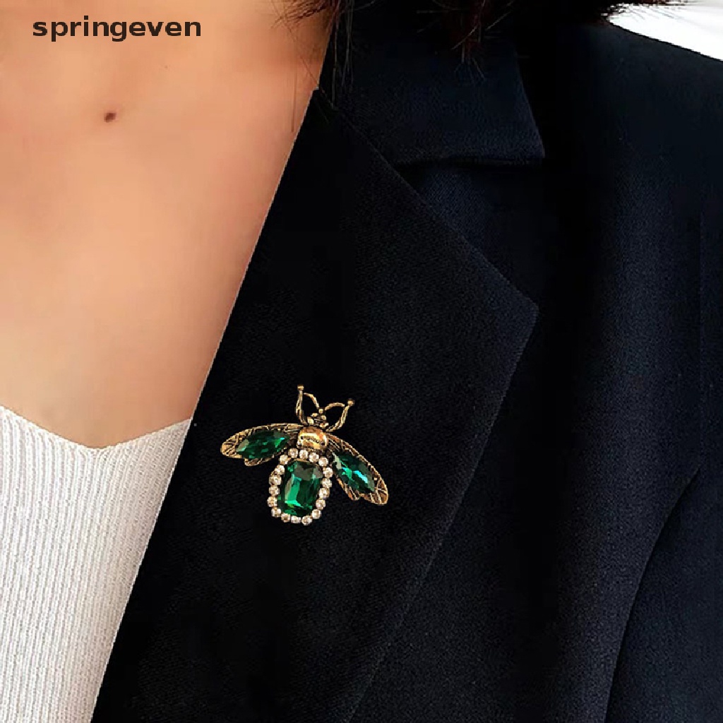 Trâm Cài Áo Hình Con Ong Đính Pha Lê Phong Cách Vintage